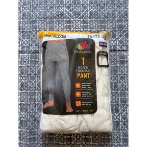 Fruit of the‎ Loom Thermal Pant Mens 2XL Natural NEW Waffle Knit Base Layer